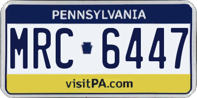 PA license plate MRC6447