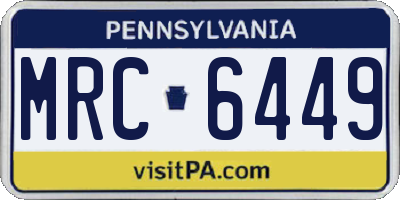 PA license plate MRC6449