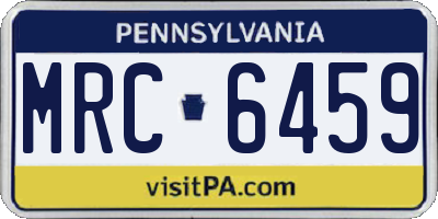PA license plate MRC6459