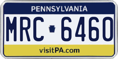 PA license plate MRC6460