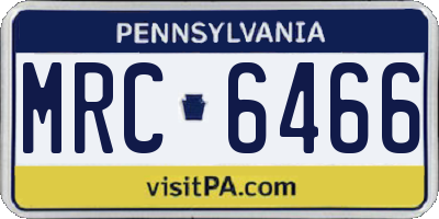 PA license plate MRC6466