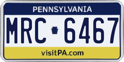 PA license plate MRC6467