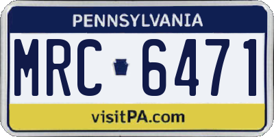 PA license plate MRC6471