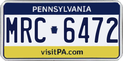 PA license plate MRC6472