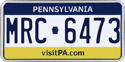 PA license plate MRC6473