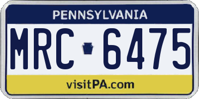 PA license plate MRC6475
