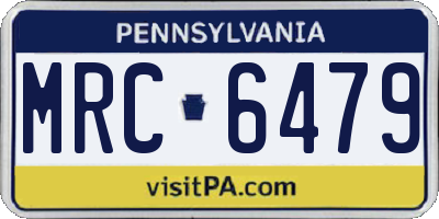 PA license plate MRC6479