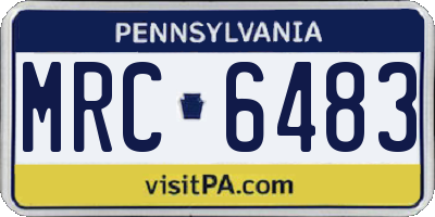 PA license plate MRC6483