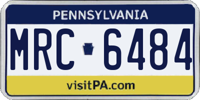 PA license plate MRC6484