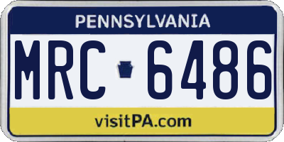 PA license plate MRC6486
