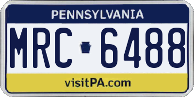 PA license plate MRC6488