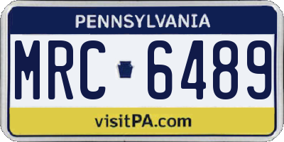 PA license plate MRC6489