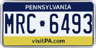 PA license plate MRC6493
