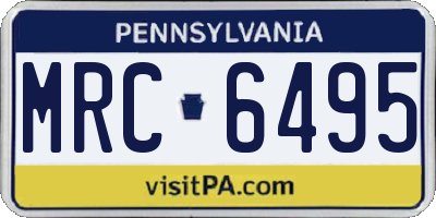 PA license plate MRC6495