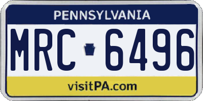 PA license plate MRC6496