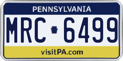 PA license plate MRC6499