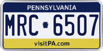 PA license plate MRC6507