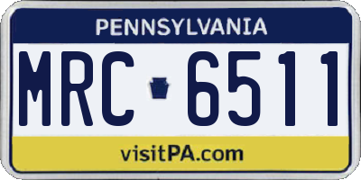 PA license plate MRC6511