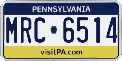 PA license plate MRC6514