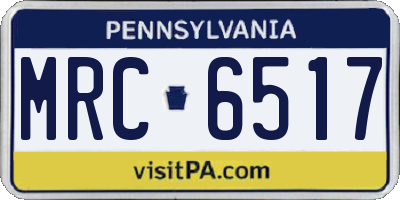 PA license plate MRC6517