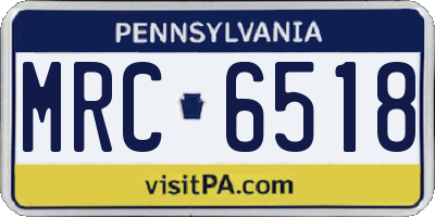 PA license plate MRC6518