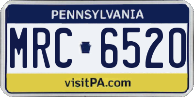 PA license plate MRC6520
