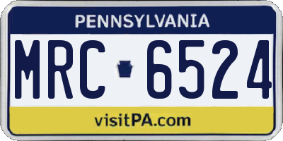 PA license plate MRC6524
