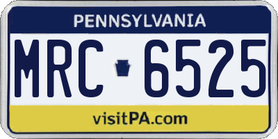 PA license plate MRC6525