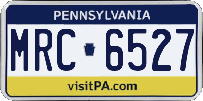 PA license plate MRC6527