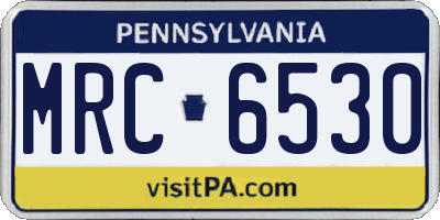PA license plate MRC6530