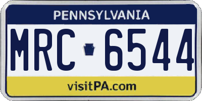 PA license plate MRC6544