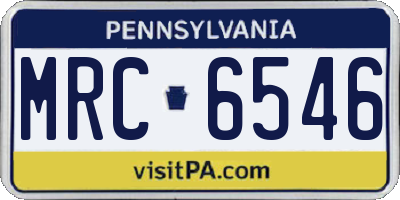 PA license plate MRC6546