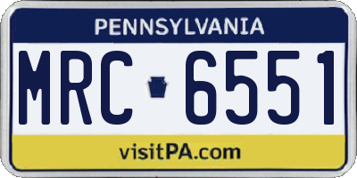 PA license plate MRC6551