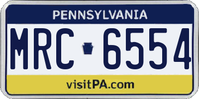 PA license plate MRC6554