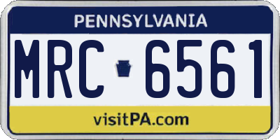PA license plate MRC6561