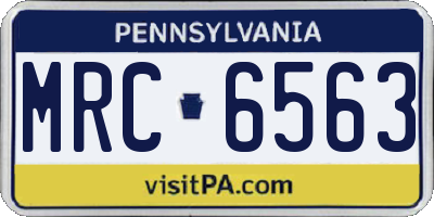 PA license plate MRC6563