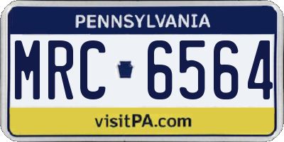 PA license plate MRC6564