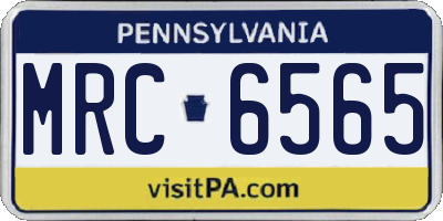 PA license plate MRC6565