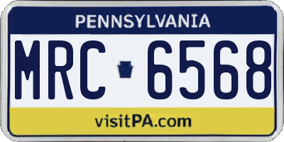 PA license plate MRC6568