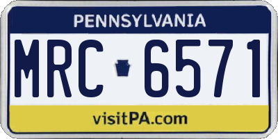 PA license plate MRC6571