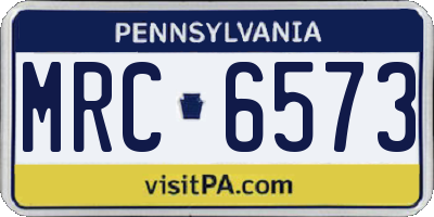 PA license plate MRC6573