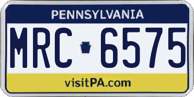 PA license plate MRC6575