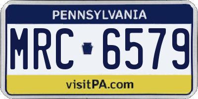 PA license plate MRC6579