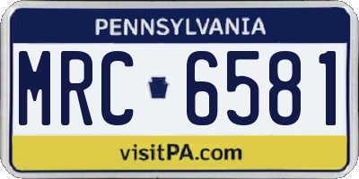 PA license plate MRC6581
