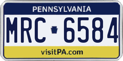 PA license plate MRC6584