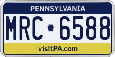 PA license plate MRC6588