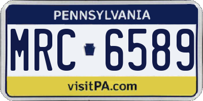 PA license plate MRC6589