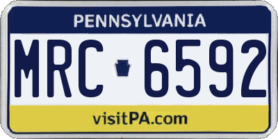 PA license plate MRC6592