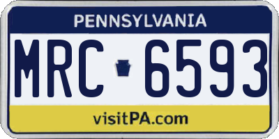 PA license plate MRC6593