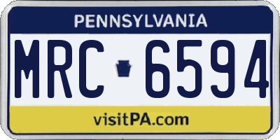 PA license plate MRC6594